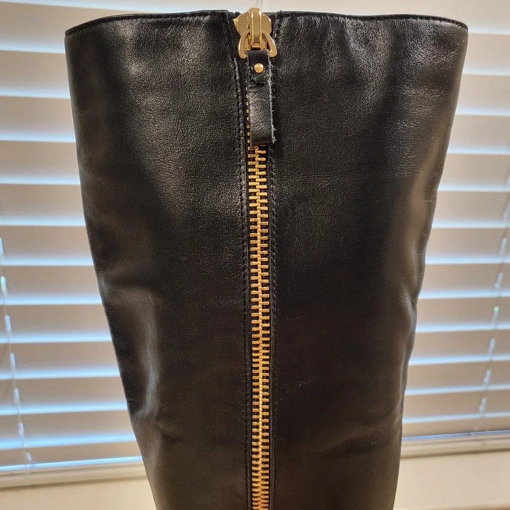 Aldo Knee High Stiletto Leather Boots - Picture 9 of 15